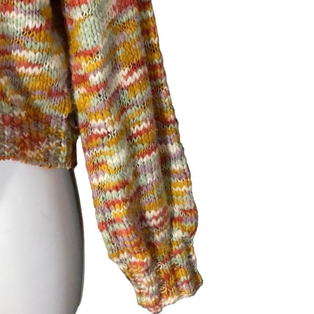 Wild Fable Multicolor Cropped Cardigan Sweater S Chunky Knit Twee Whimsical - Picture 6 of 9